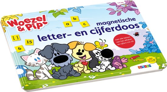 Woezel & Pip - magnetische letter en cijferdoos