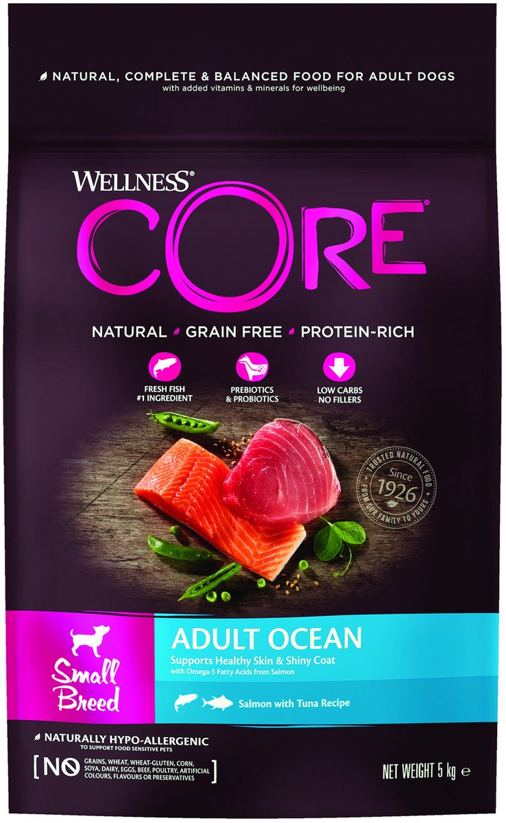 Wellness Core Grain Free Dog Small Breed Adult Ocean - Hondenvoer - Zalm Tonijn 5 kg