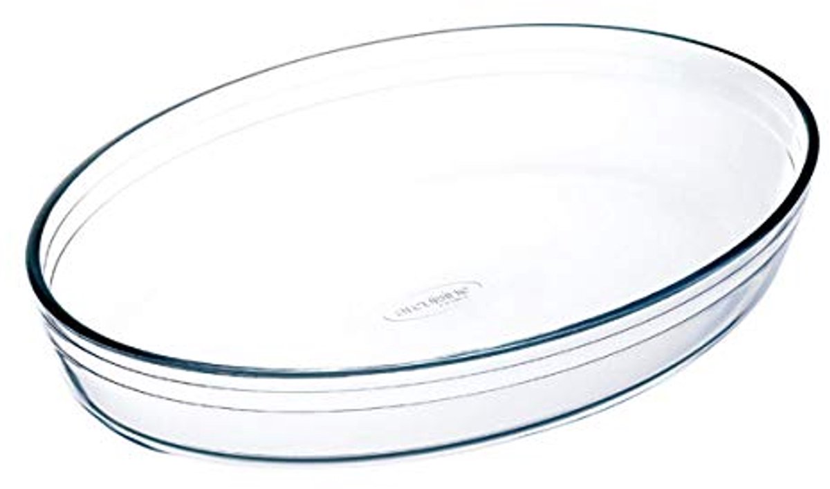 Ovale glazen schaal 35 x 25 cm – Borosilicaatglas ovenbestendig