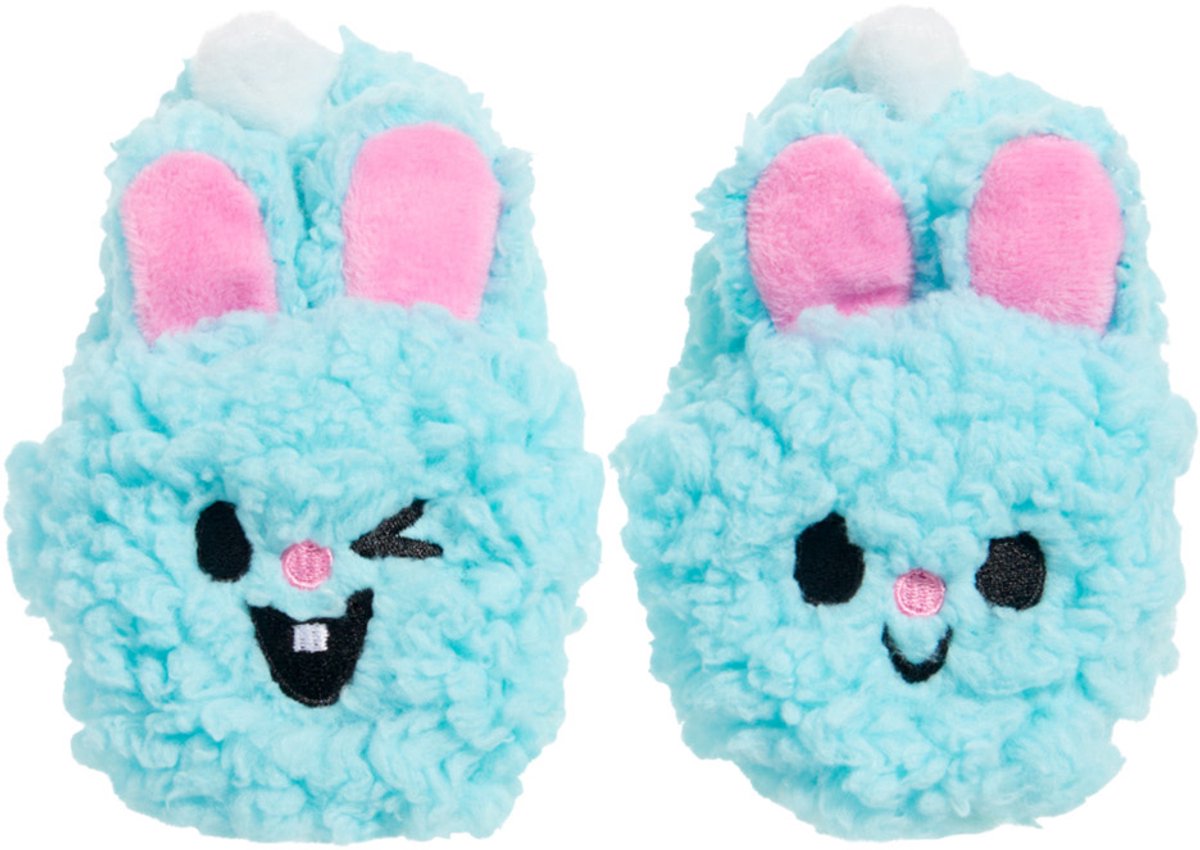 Bark yippy & skippy slippies pantoffels pluche blauw 23x19x4 cm tot 10 kg