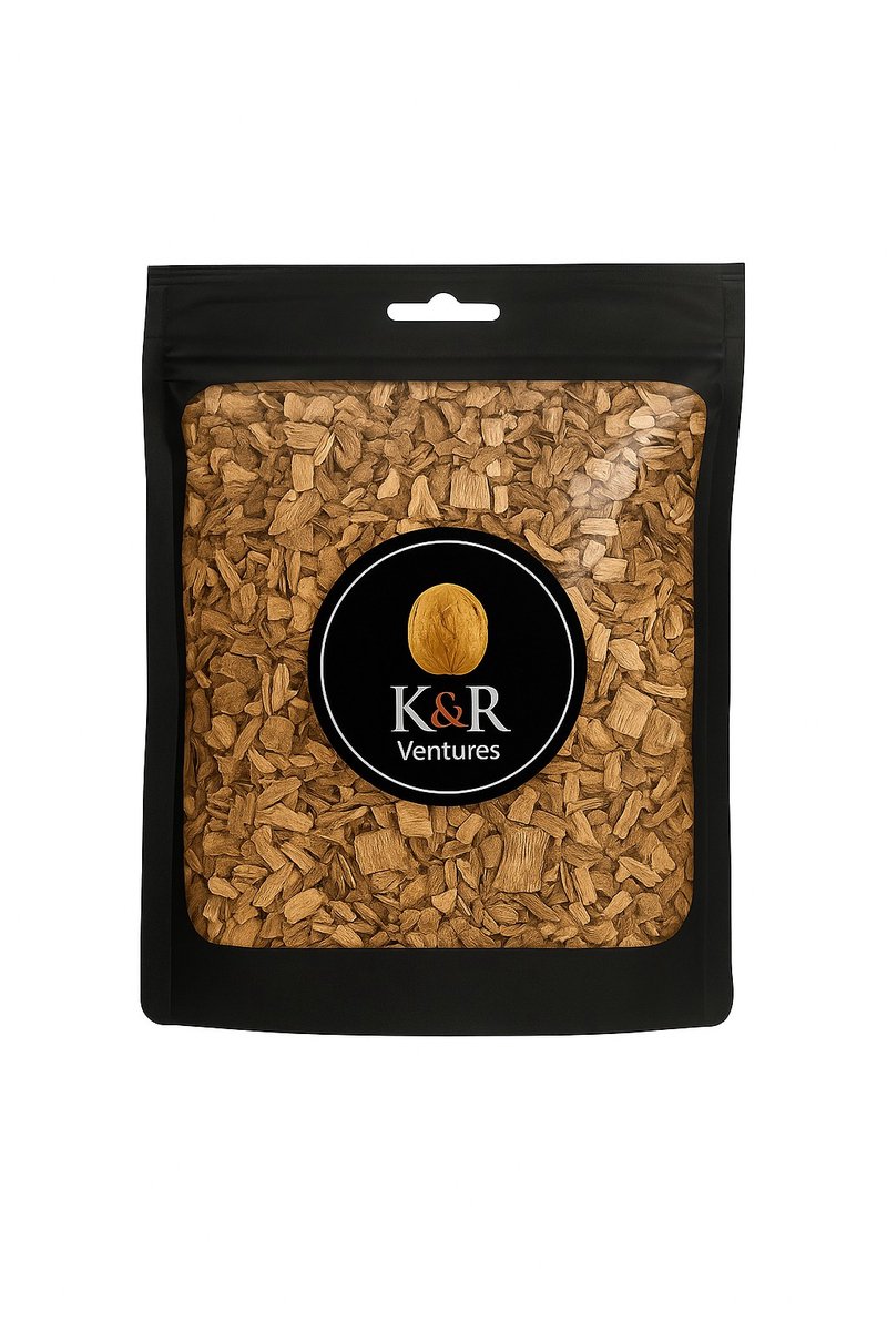 K&R Ventures® Premium Walnoot Houtsnippers – Whiskey Smoker & Cocktail Rookhout – Kleine Snippers voor Mixologie – Rijke Nootachtige Smaak – Perfect Cadeau voor Mannen & Vaderdag – 100% Natuurlijk Rookhout