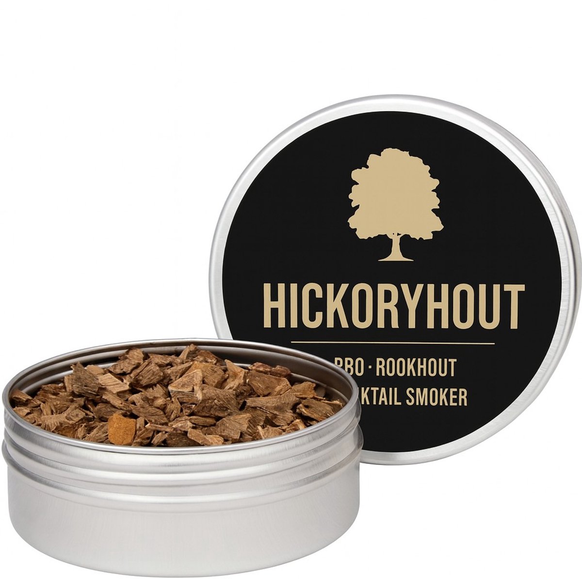 K&R Ventures® Hickoryhout Rooksnippers – Middelgrote BBQ Houtsnippers – Rookhout voor BBQ & Cocktail Smoker – Whiskey Smoker Chips – Extra Rooksmaak voor Vlees, Vis & Gevogelte