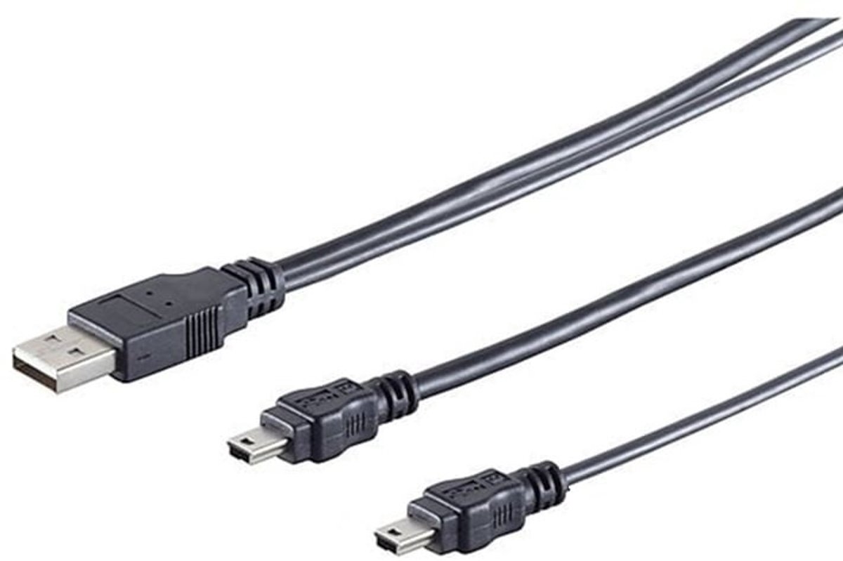 OneOne 0,22m Mini USB kabel. Laadkabel splitter. Stevig oplaadkabel snoer past op Canon EOS 600D, 60D, 60Da, 650D, 6D, 6D Mark II 2, 700D, 750D, 760D, 77D, 7D, 80D, 70D, 800D