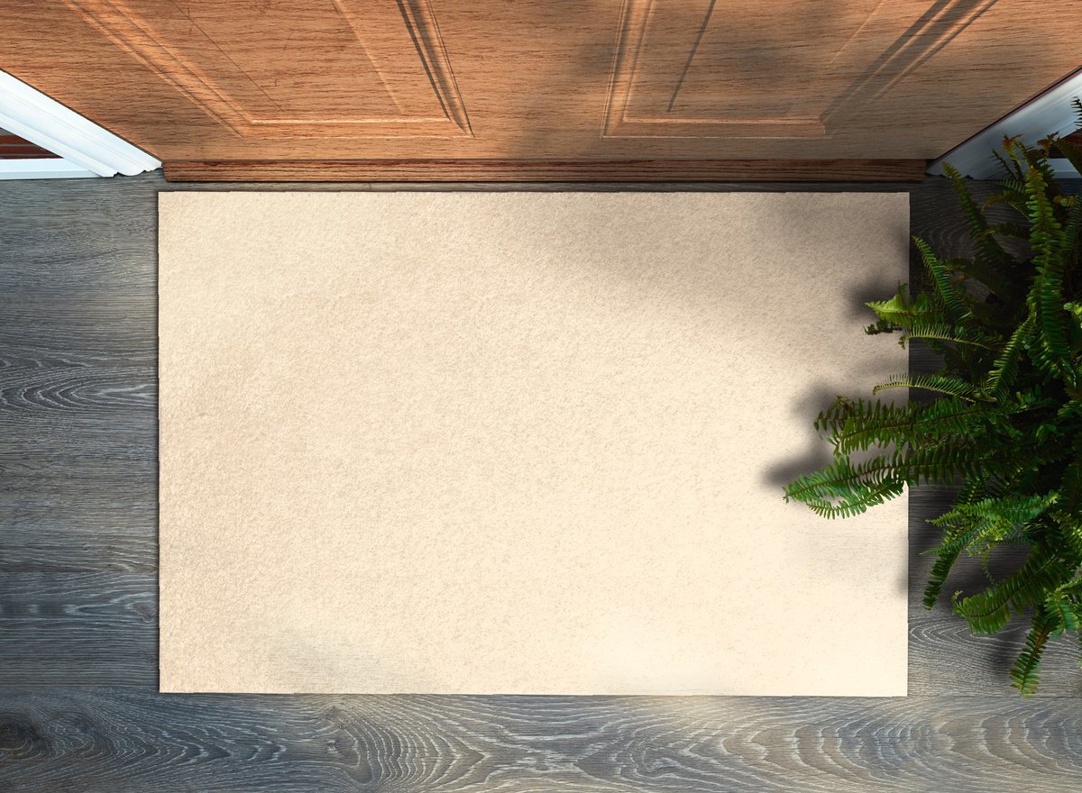 Coloray Deurmat voor binnen - Beige Deurmat Met Print - Zand Entree Mat - Grote Deurmat - Design Deurmat - 90x60 cm Beige - Zand