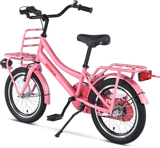 Zonix Meisjesfiets 16 Inch Roze Kinderfiets Transport Voor Meisjes Van 4 Tm 6 Jaar Geschikt Voor Kledingmaat 100-115 van Zonix — afbeelding 4