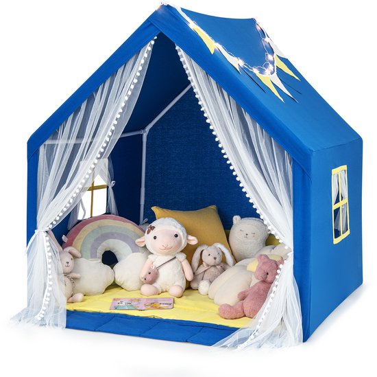 Tente de jeu pour enfants avec étoiles lumineuses, tente château de princesse, cadeau d'anniversaire, - Jeux - Jouets