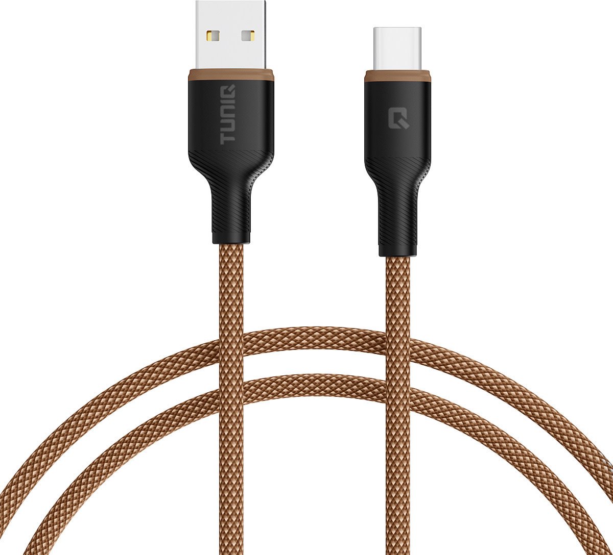 TUNIQ Type-C naar USB-A Kabel 100 cm - Snelle Oplaadkabel - Bruin