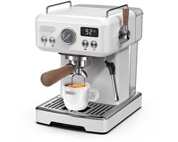 HIBREW H10 Plus espressomachine, 20 bar halfautomatische koffiezetapparaat, snelle opwarming, temperatuurregeling, stoompijpje voor cappuccino latte, compact roestvrij staal (latte art-kopje niet inbegrepen)