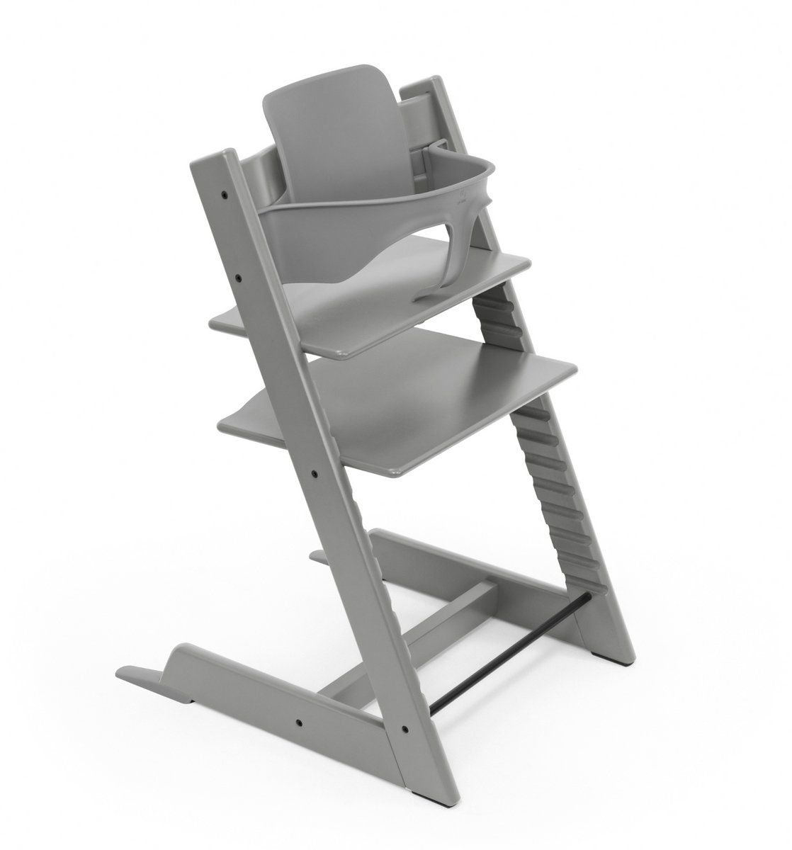 Stokke Tripp Trapp-kinderstoel, stormgrijs - inclusief stoel + babyset2 voor kinderen van 6-36 maanden - verstelbaar, ergonomisch en gemakkelijk schoon te maken