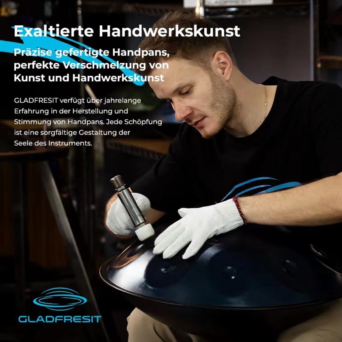 Handpan 18 inch 9 Notes 440HZ in G Minor met handpan-standaard, handpan-tas en reinigingsdoek