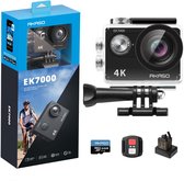 AKASO EK7000 Action Camera 4K – Waterdicht 30m – Afstandsbediening – 4× Zoom – WiFi – Onderwatercamera met 64GB SD-kaart & Accessoireset – Zwart