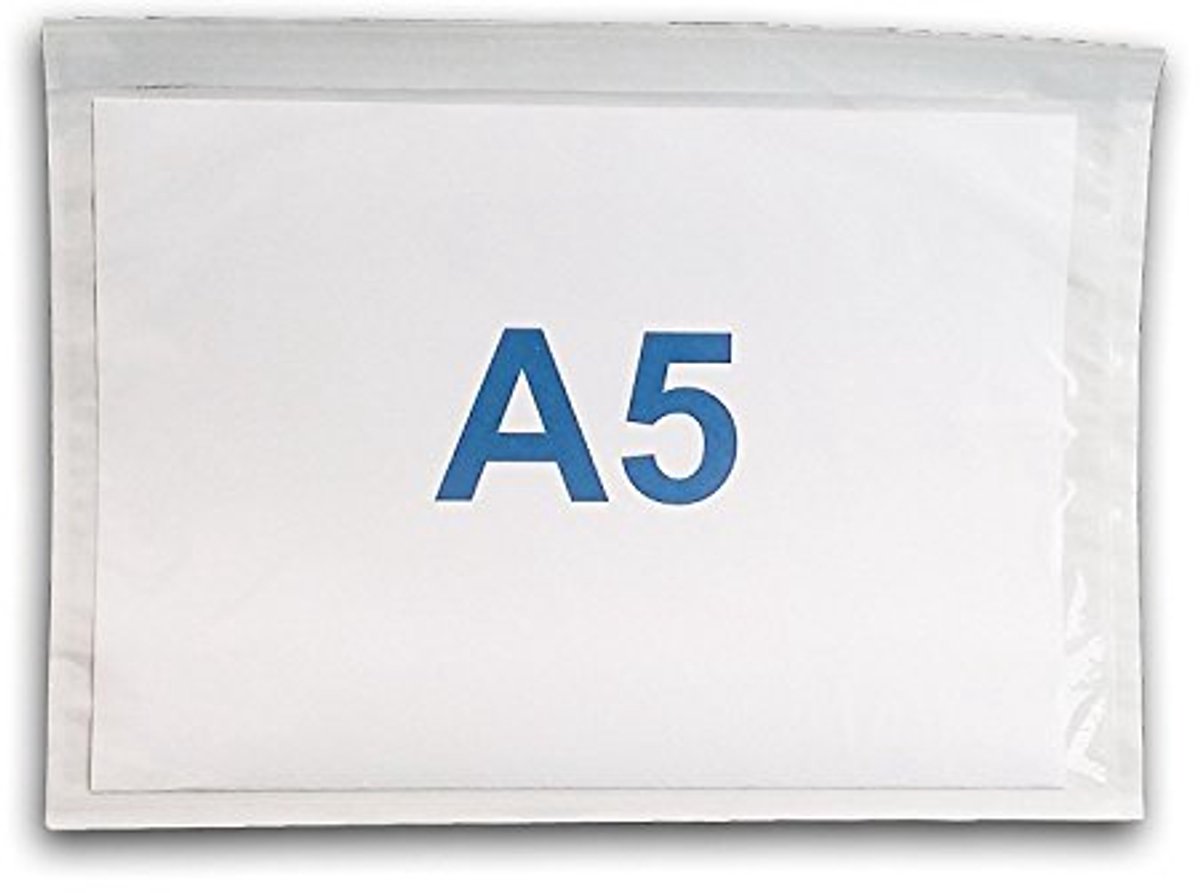 100 Transparante A5 Documentenvakken - Zelfklevende Verzendtassen 225 x 165 mm