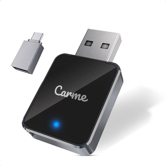 CarMe Mini 2-in-1 CarPlay Dongle V2 - Draadloos CarPlay & Android Auto - Android Auto Dongle - Zwart