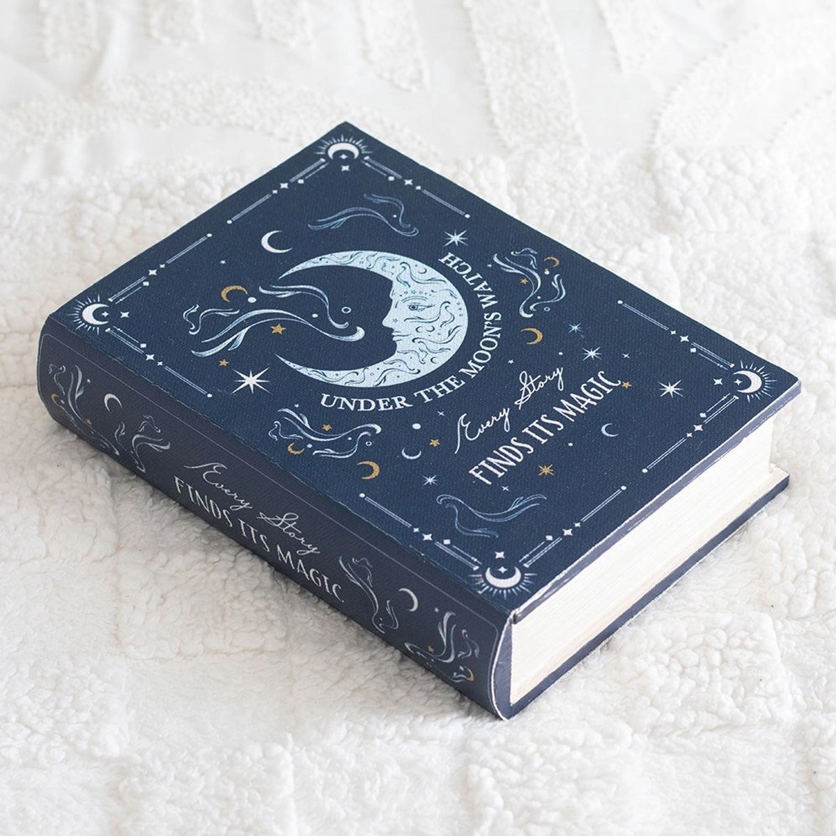 Something Different - Blue Moon Book Shaped Storage Box Decoratieve opbergdoos - Blauw