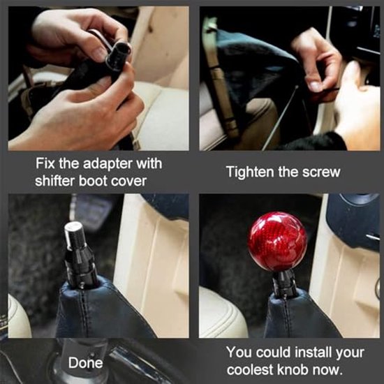 Universele Auto Pookknop Adapter voor Niet-Schroefdraad Shifters M12x1.25 van universele — afbeelding 3