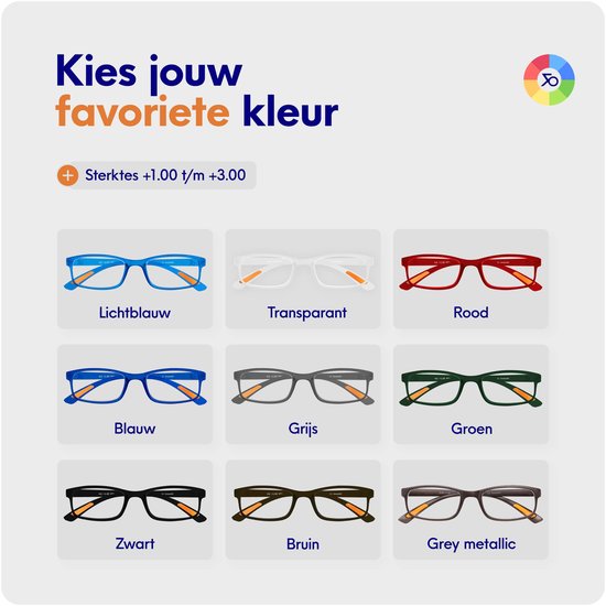 Lunettes de lecture Amazotti Milano +1,75 – Lunettes de lecture correctrices – Design italien Trendy – Femme et homme – Plastique – Série Métallique – Set de 3