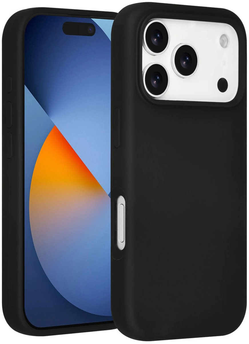 Backcover - Premium Liquid Silicone Soft Hoesje - Geschikt voor: iPhone 17 Pro - Zwart