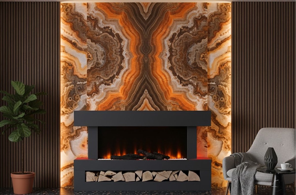 Elektrische Haard LuxFlame Studio 3 Smart – 1000/2000W Wandhaard met LED Vlammen, Thermostaat, Timer, Afstandsbediening & Realistisch Vlameffect – Moderne Sfeerhaard Zwart – Energiezuinige Inbouw Open Haard HomeByNicole