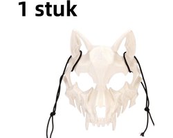 1 stuk - Halloween 2D-masker - feestvoorstellingsrekwisieten - weerwolf wit masker