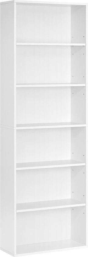 Étagère de rangement, bibliothèque, présentoir avec 6 étagères ouvertes, design moderne et élégant, adapté au salon, au bureau, à la chambre et à la salle d'étude, 24 x 60 x 178,5 cm, blanc