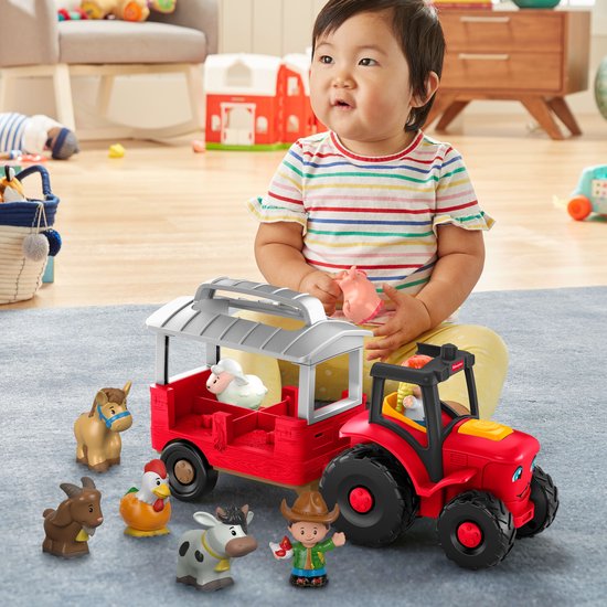 Fisher-Price Little People Dierenverzorgingsboerderij Tractor Cadeauset - Muzikale tractor met figuren van Merkloos — afbeelding 3