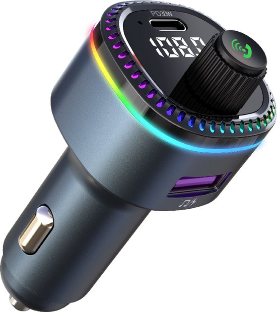 Blynk Bluetooth FM Transmitter - Auto lader – 30W USB-C & USB Snellader – Aluminium Behuizing – Carkit - Audio Receiver