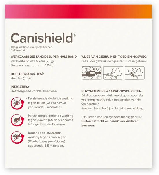 Beaphar Canishield Parasietenband Hond - Anti vlooien en tekenmiddel - per stuk L