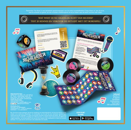 Asmodee partyspel Remember the Music All Time Editie bordspel muziek.