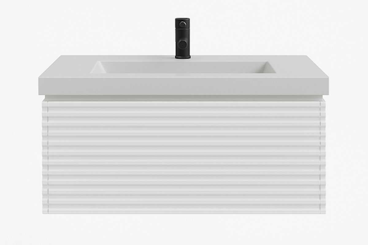 LINEA UNO - Mynte 80 - Glans wit - Badmeubel - - 301621