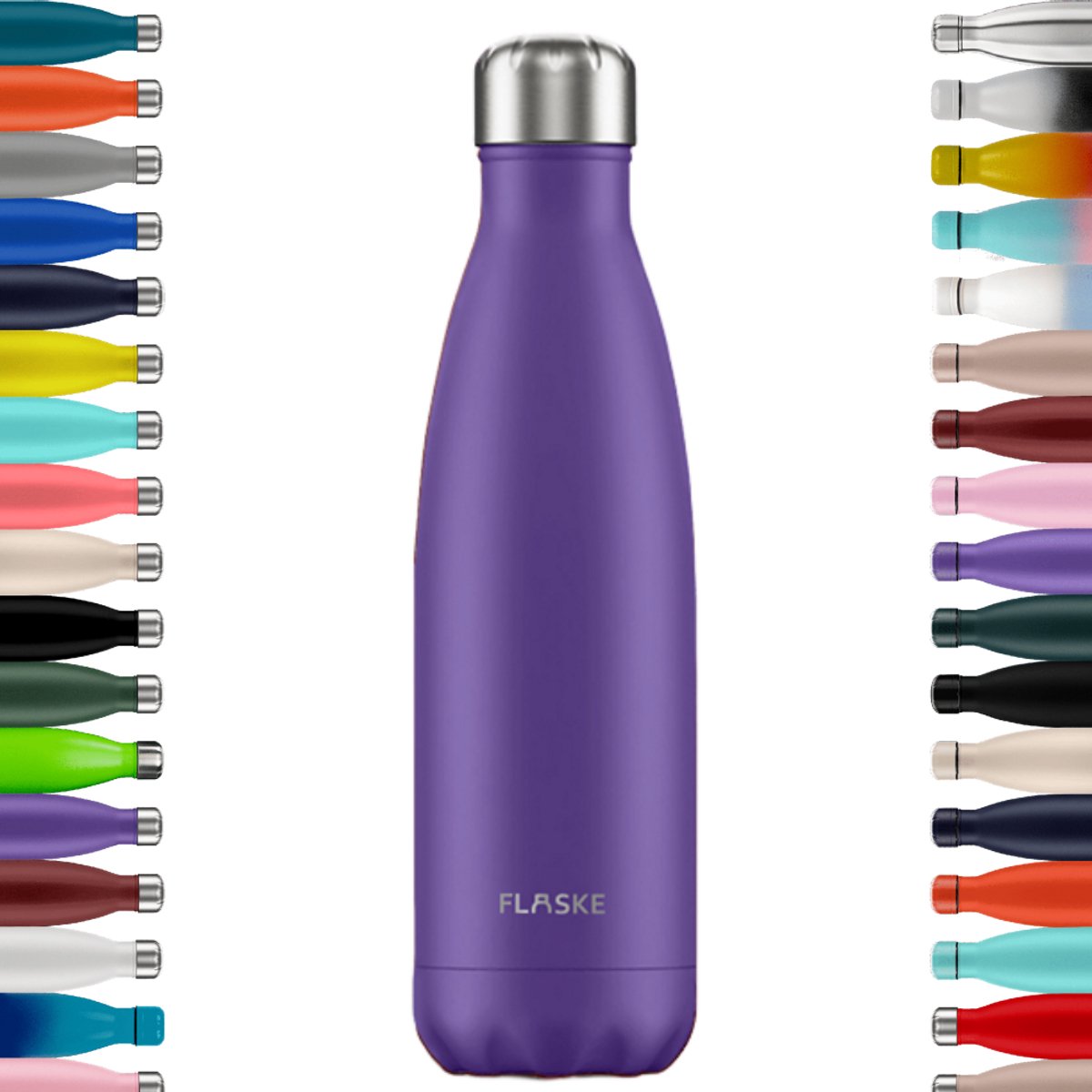 FLASKE Original 500ML - Lavender - RVS Drinkfles van 500ML - Geschikt als waterfles, thermosfles en thermoskan