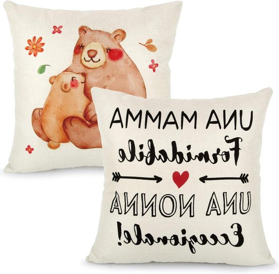 Kussensloop avec texte: Mère formidable et grand-mère exceptionnelle - Kussensloop doux en coton - Décoratif et confortable - 75x50 cm