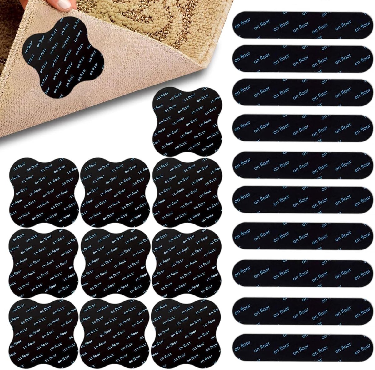 20 Stuks Tapijt Grippers - Tapijt Grippers voor Laminaatvloeren - Wasbare Herbruikbare Tap