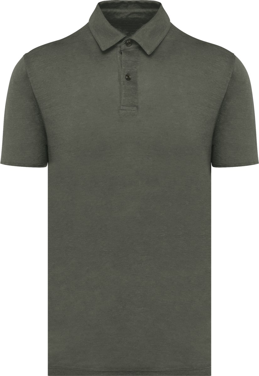 Spasso Linnen herenpolo SP217 - Organic khaki - S