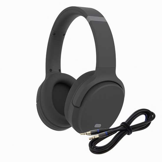 Denver – 2 in 1 – Bluetooth Draadloze & Bedraad Koptelefoon – Inclusief AUX Kabel – Active Noise Canceling – Draadloos of met draad – Handsfree Bellen – Zwart