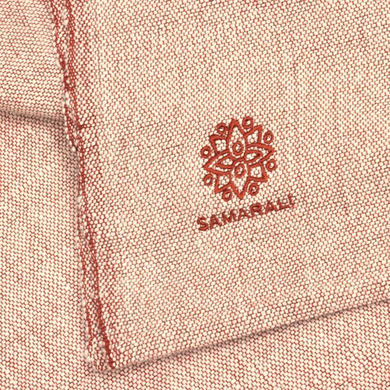 Samarali Yoga Deken Chambray Terracotta - 100% Biologisch katoen - 200x150 cm - Handgemaakte meditatiedeken - Comfort en veelzijdigheid van Samarali — afbeelding 3