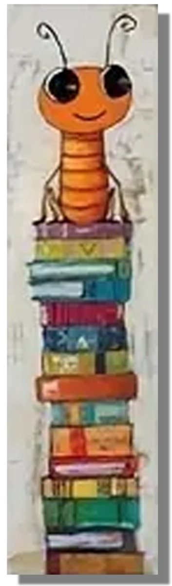 Boekenlegger Boekenwurm – Bladwijzer - Dubbelzijdig – 15 × 4 cm – Stevig karton