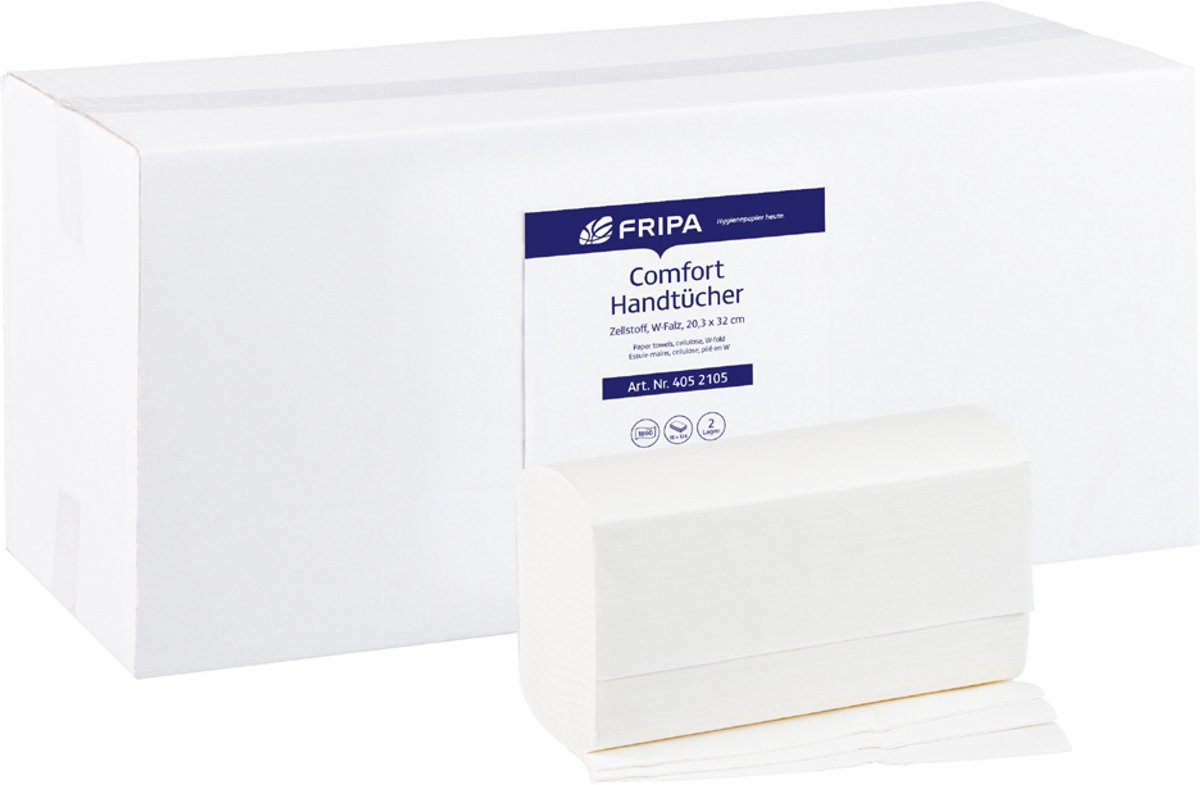 Fripa handdoekpapier comfort wit 203x240mm Z-vouw 2-laags