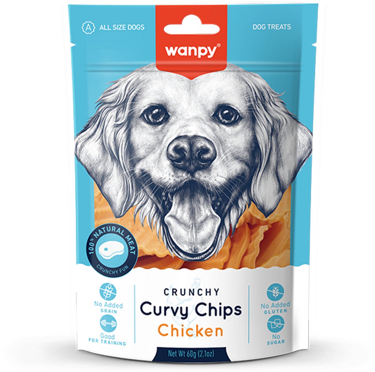 Wanpy - Curvy Chips - Kip - hondensnack