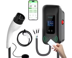 L6 Pro Laadpaal Wallbox – 7kW Type 2 – 1 fase – 5 meter kabel – IP65 – 32A – 8-32A instelbaar – App-functie – RFID-kaarten