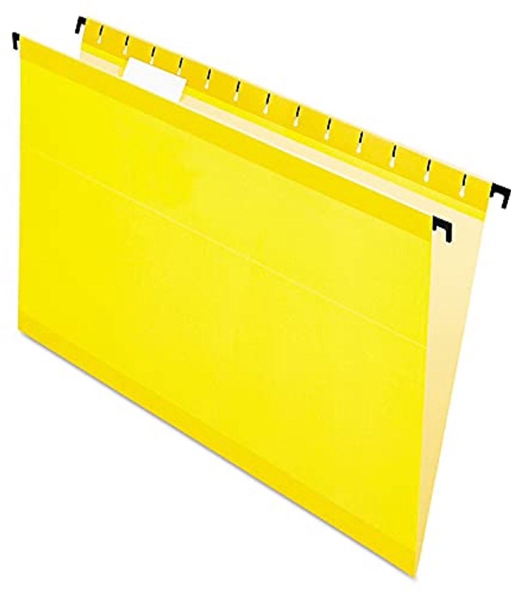 Versterkte hangende mappen, wettelijke grootte, geel, 1/5 Cut, 20 stuks