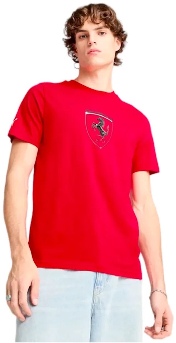 Puma Ferrari Race Tonal Big Shield T-shirt Met Korte Mouwen M Man Rood