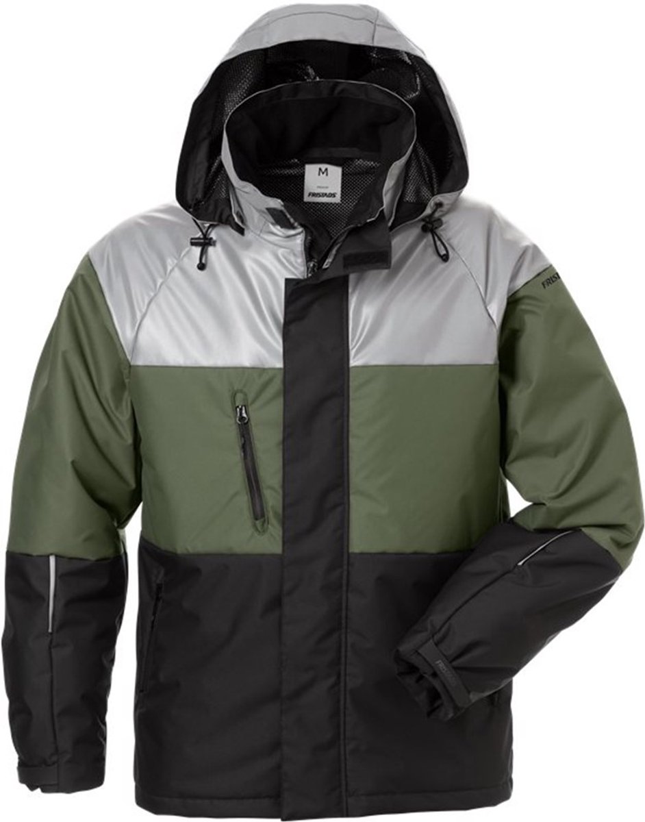FRISTADS Winterjack reflecterend legergroen Zwart