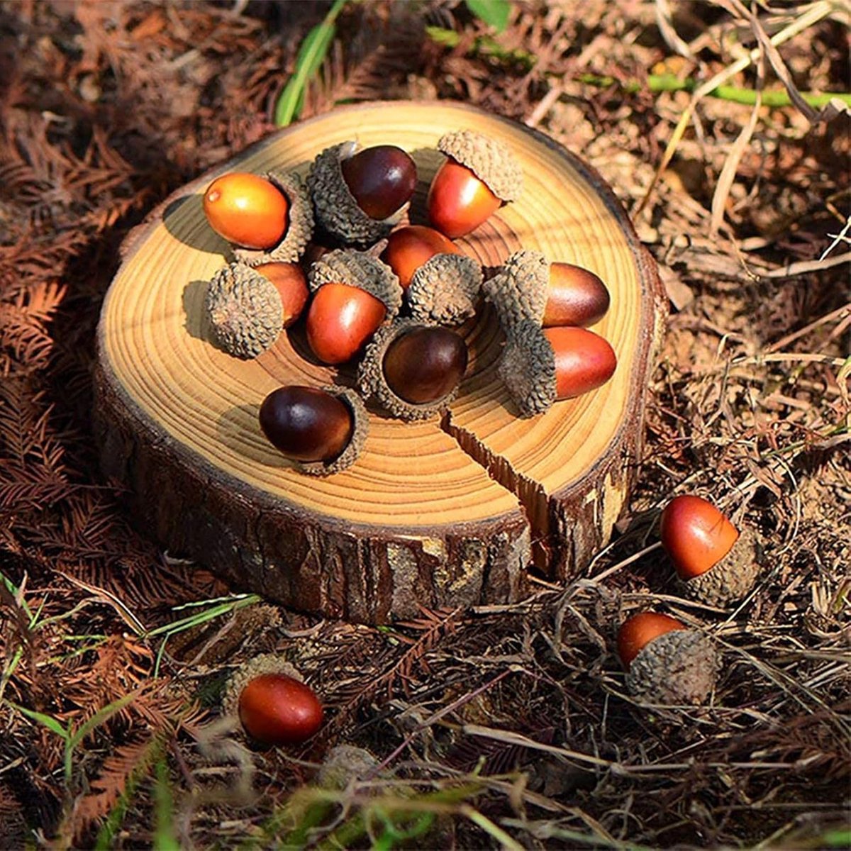 Kunstmatige Eikels 40 stuks - Eikels ter decoratie, herfstdecoratie - Strooidecoratie - Krans maken - Bloemschikken - Knutselen