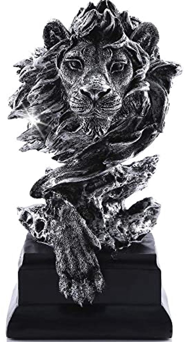 Abstract Lion Statue - Resin Sculpture for Home and Office Decor - Unique Collectible Figurine