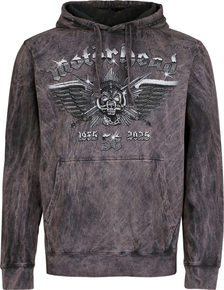 Motörhead Wings Badge Heren Trui met capuchon - grijs - XL