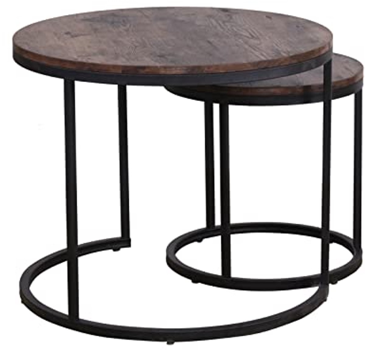 Set van 2 ronde salontafels - bijzettafels in modern design voor woonkamer en slaapkamer