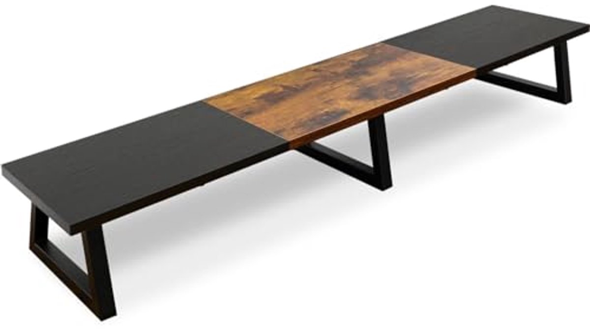 42 inch Monitorverhoger voor Dubbele Monitoren - Houten en Stalen Bureauverhoger