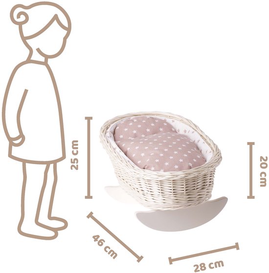 howa Miniflowers 2360 Berceau en bois pour poupée avec panier amovible