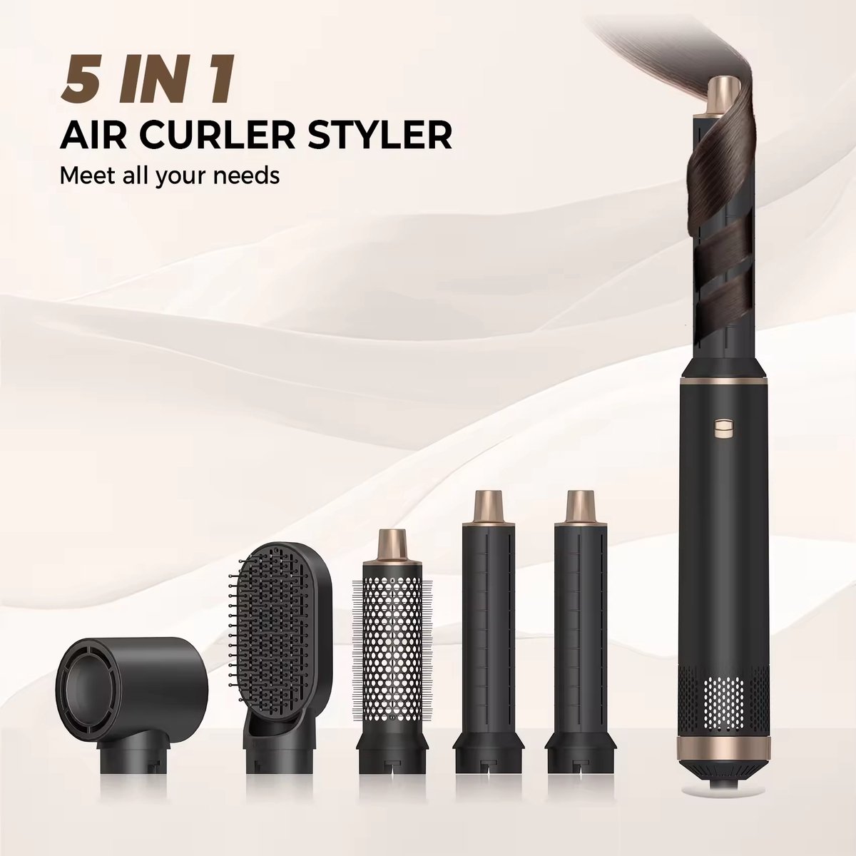 Ufaro 5 In 1 Hairstyler - 60.000 RPM - 1000W - Fohn - Krultang - 5 in 1 - Stijlborstel - Krultang 6 in 1 - Haardroger met Borstel - Krulborstel - Haarborstel
