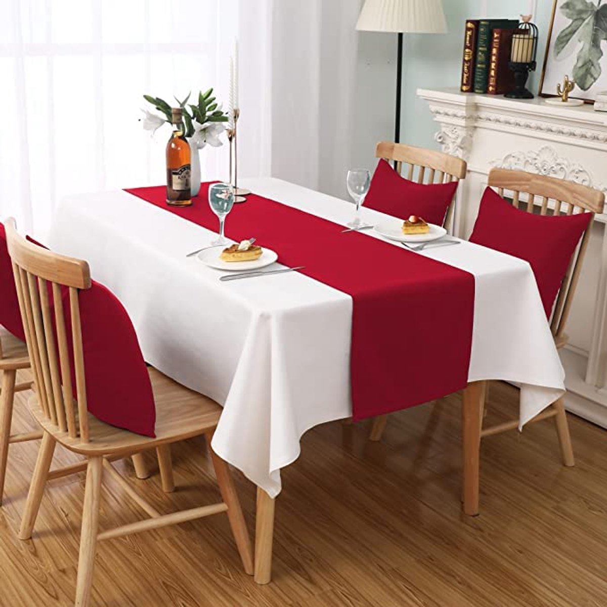 Elegant Rood Tafelloper voor Eettafel – 42 x 150 cm – Perfect voor Kerstdecoratie